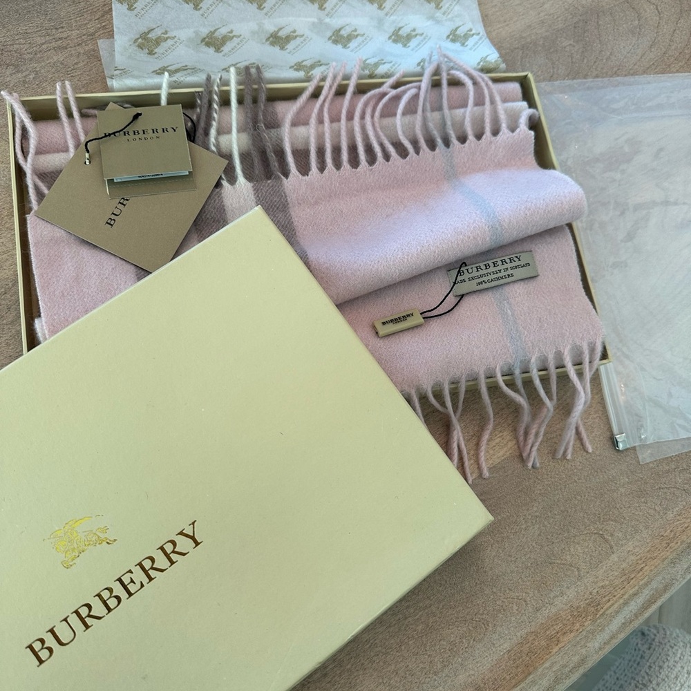 Burberry Pink and Gray Scarf